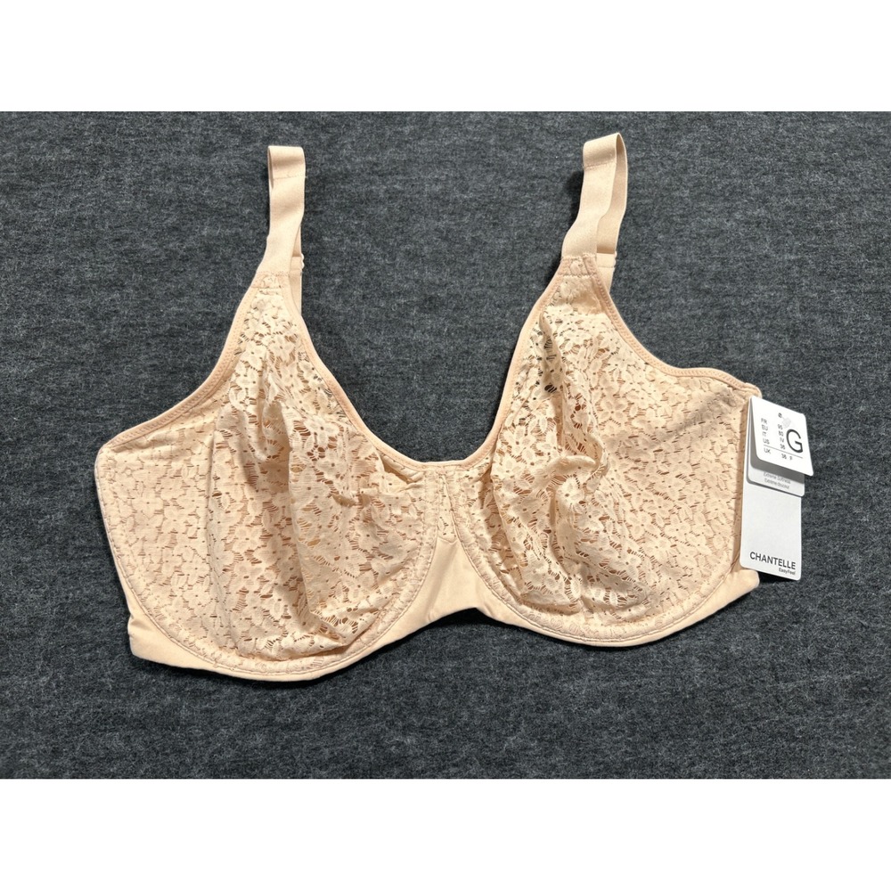 Chantelle Norah Underwire Bra Women 36DDDD Nude New Floral Lace 13F1 Comfort